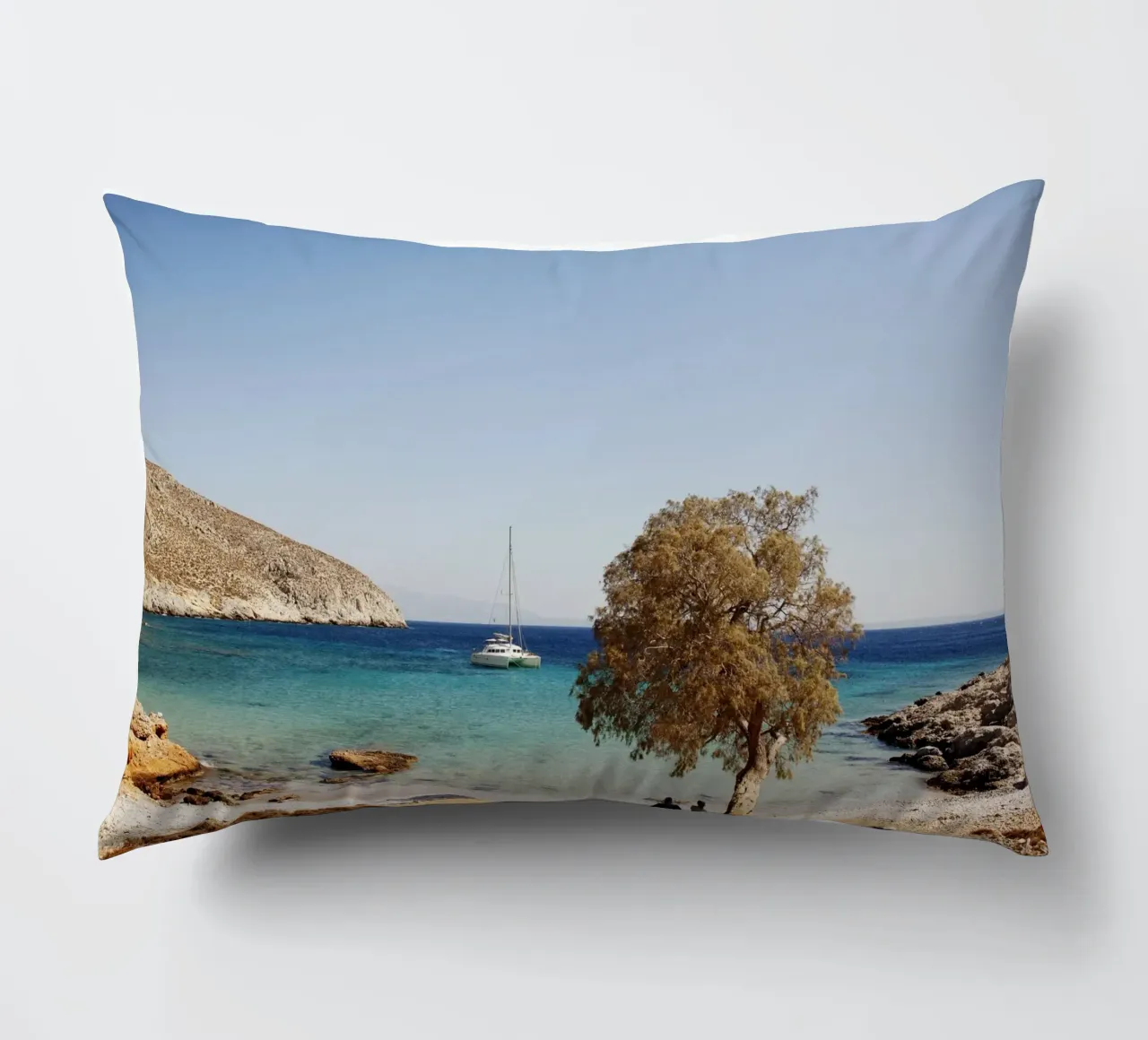 Spiaggia di AKlymnos, Grecia cuscino da Simon Koy