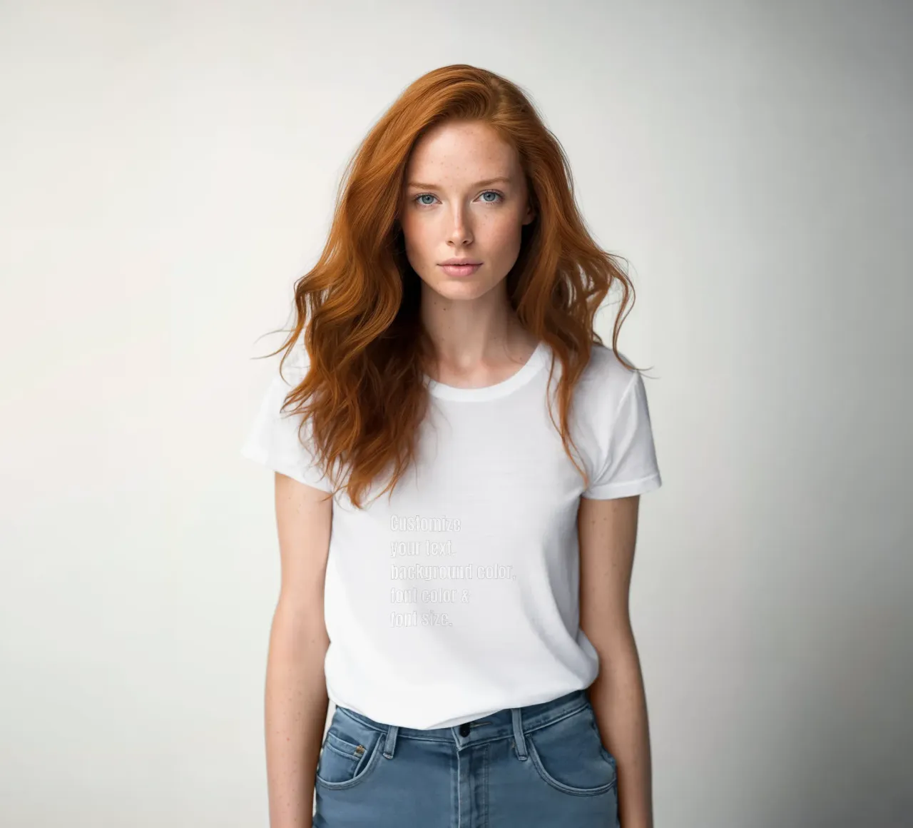 Customize text, background color, font and font size women's fitted t-shirt by RB-Quotes