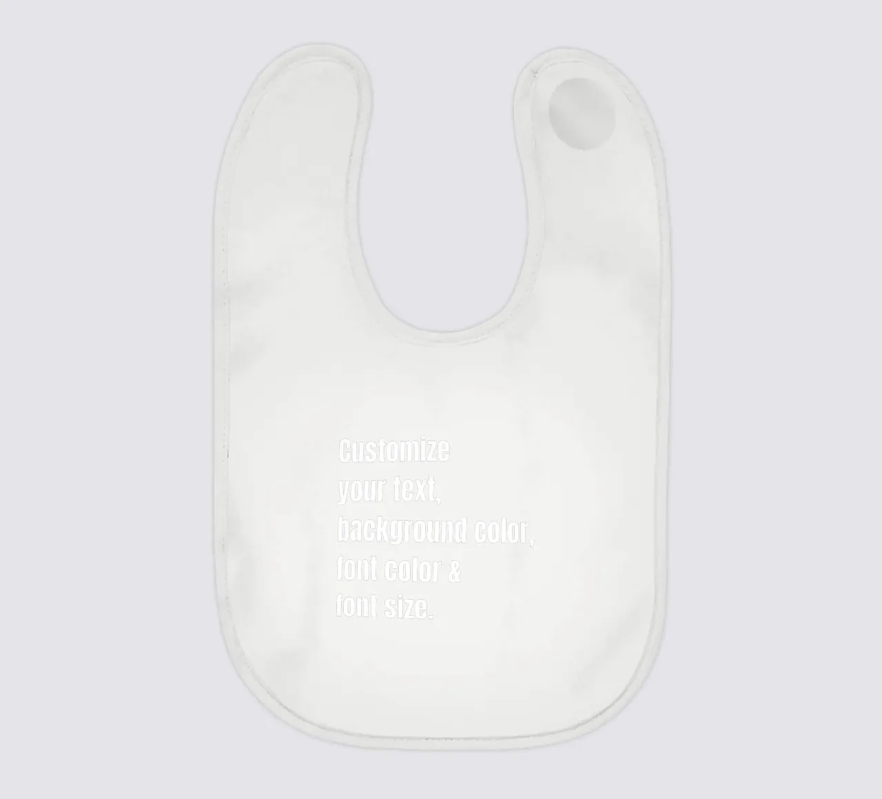 Customize text, background color, font and font size baby bib by RB-Quotes