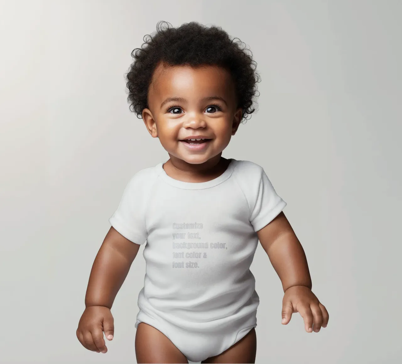 Customize text, background color, font and font size short-sleeve baby romper by RB-Quotes