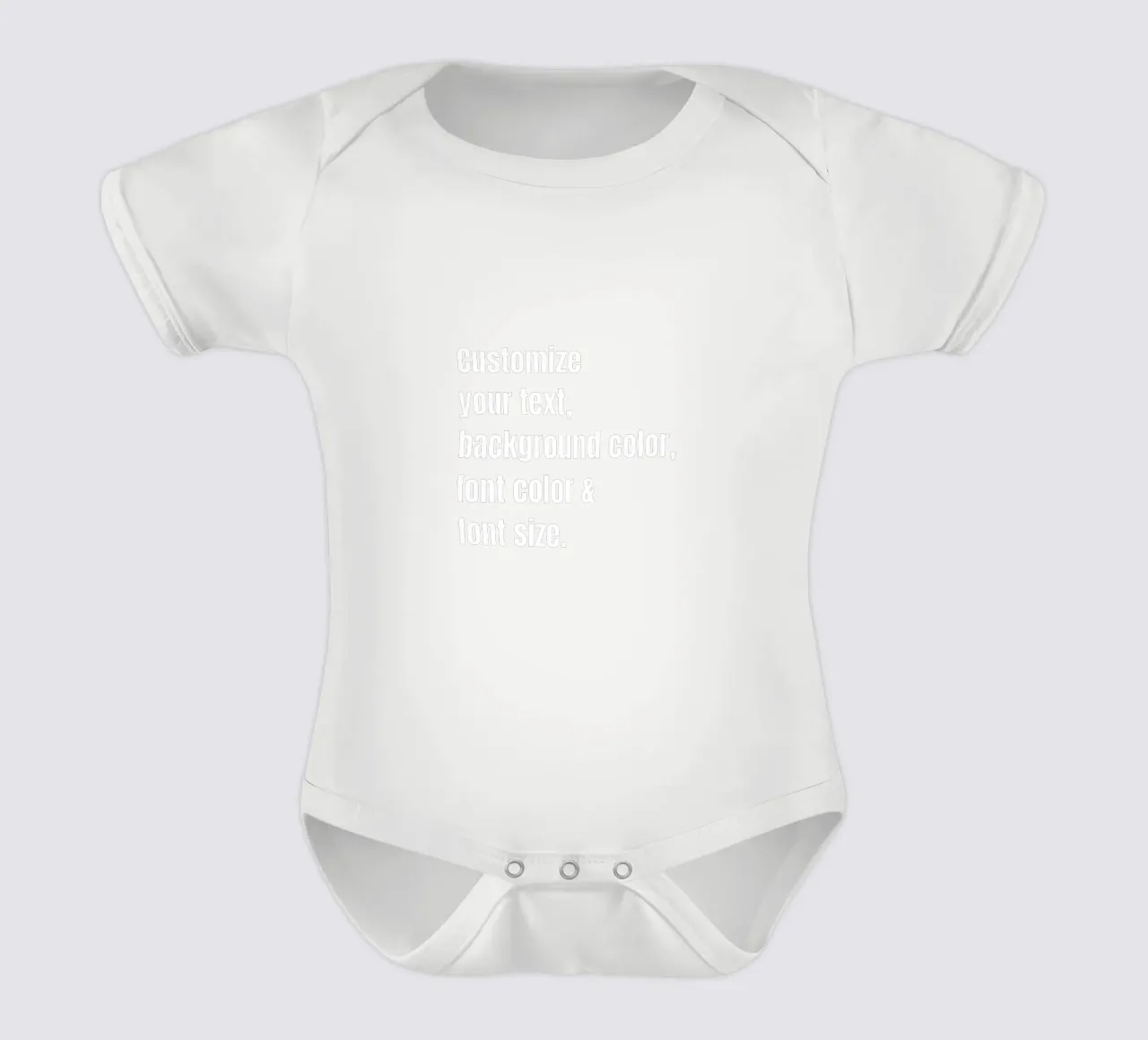 Customize text, background color, font and font size short-sleeve baby romper by RB-Quotes