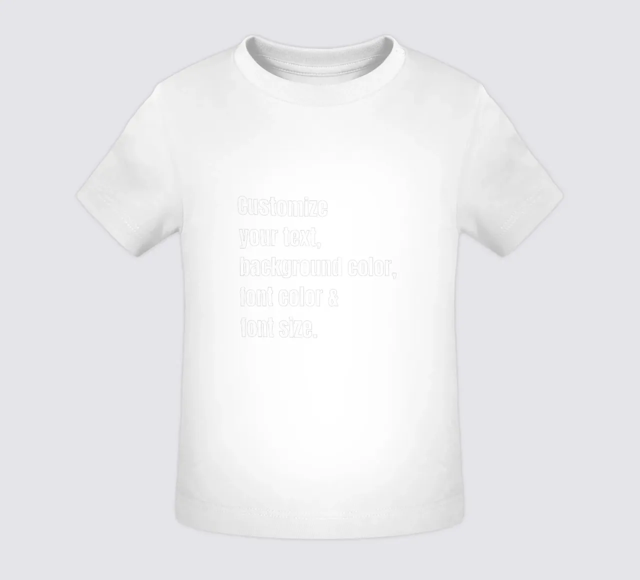 Customize text, background color, font and font size baby t-shirt by RB-Quotes