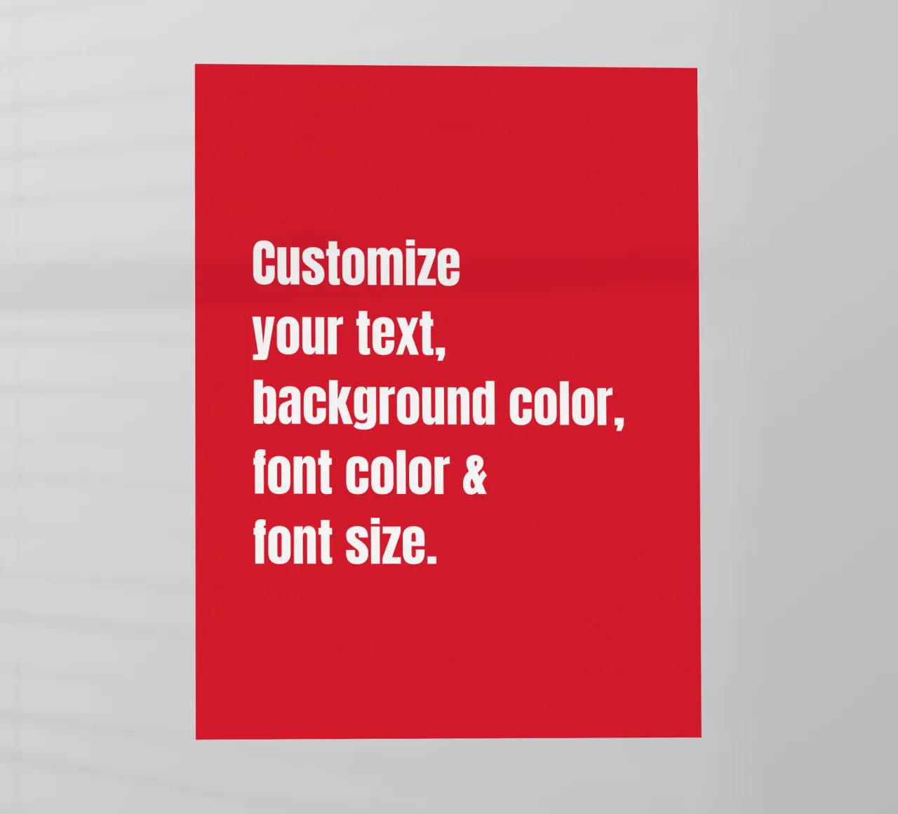 Customize text, background color, font and font size backlit film by RB-Quotes