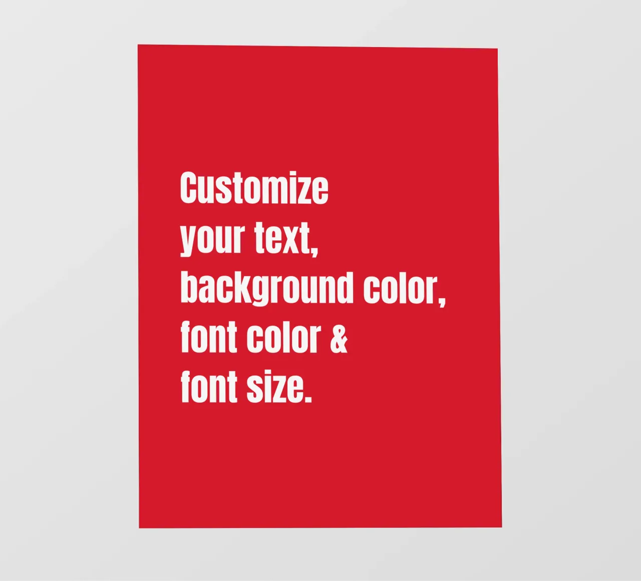 Customize text, background color, font and font size pvc cover by RB-Quotes