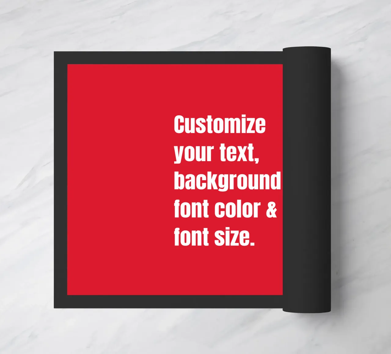 Customize text, background color, font and font size doormat by RB-Quotes