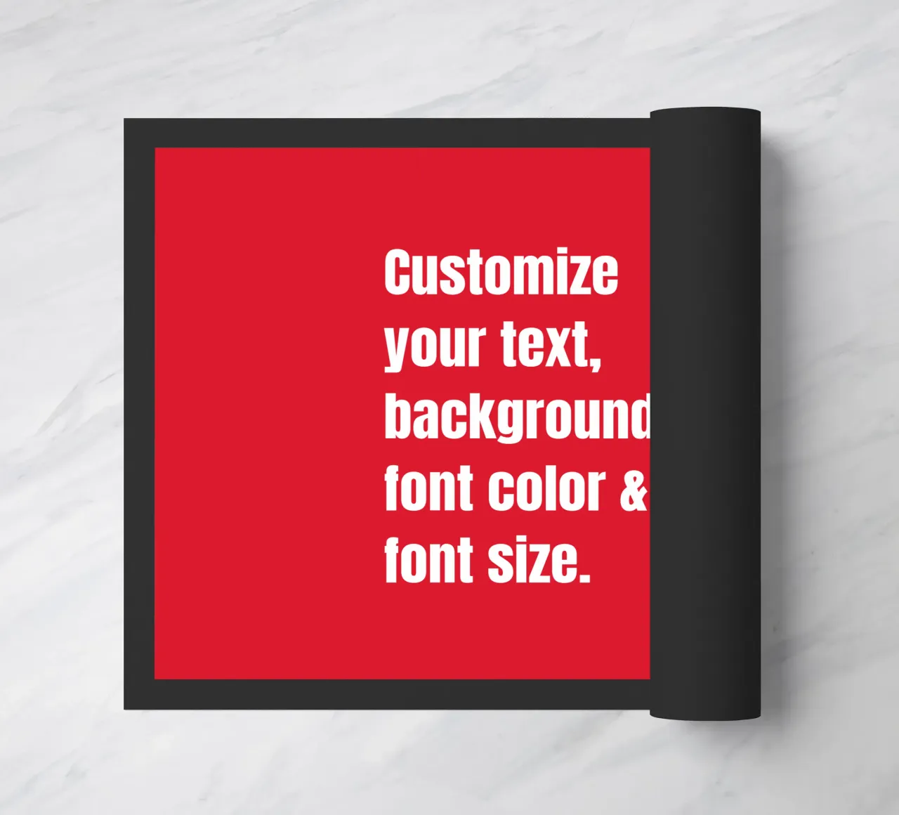 Customize text, background color, font and font size doormat by RB-Quotes