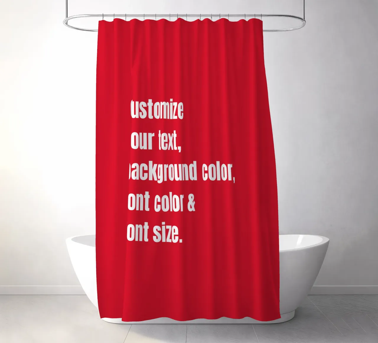 Customize text, background color, font and font size shower curtain by RB-Quotes
