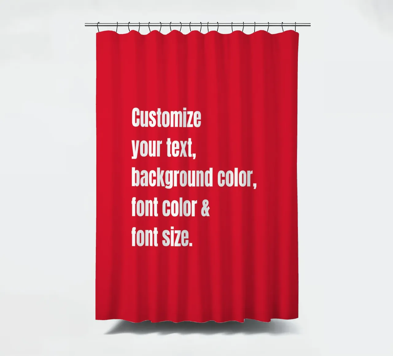 Customize text, background color, font and font size shower curtain by RB-Quotes