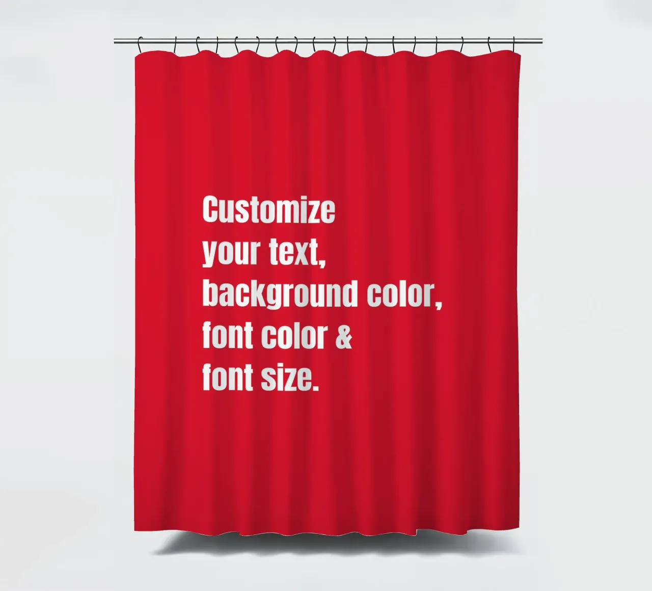 Customize text, background color, font and font size shower curtain by RB-Quotes