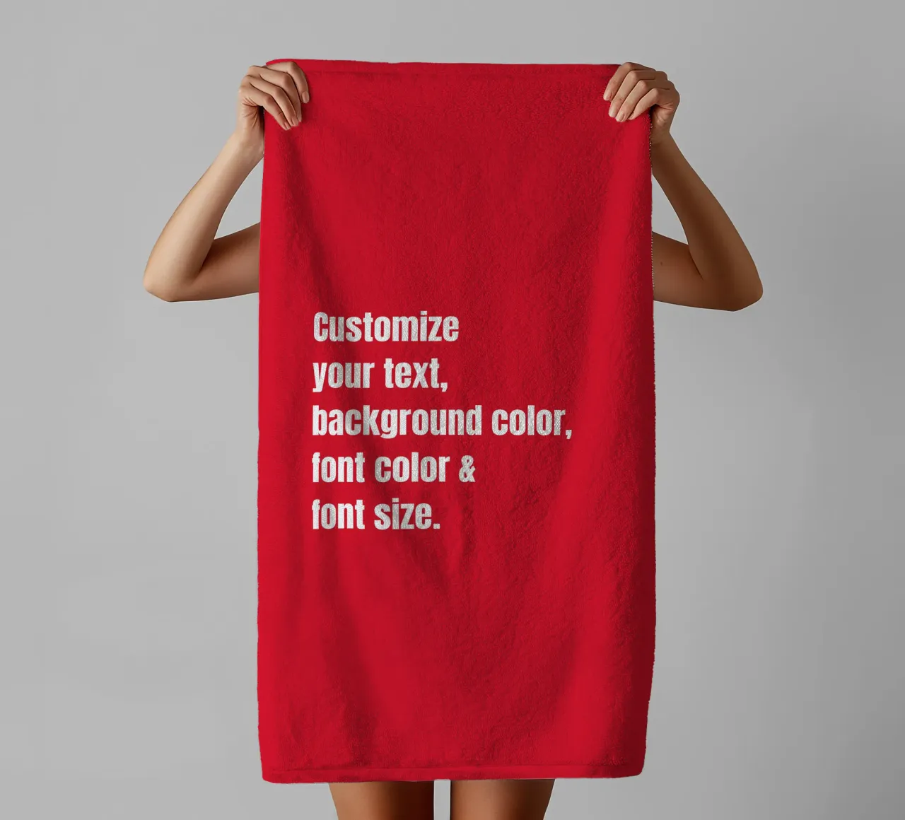 Customize text, background color, font and font size towel by RB-Quotes