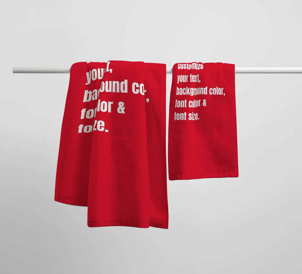 Customize text, background color, font and font size towel by RB-Quotes