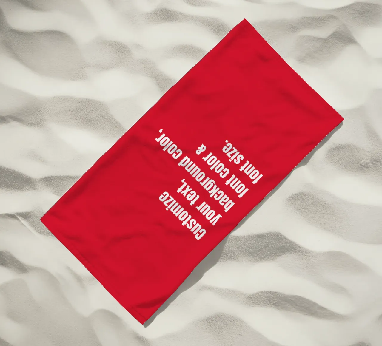 Customize text, background color, font and font size beach towel by RB-Quotes