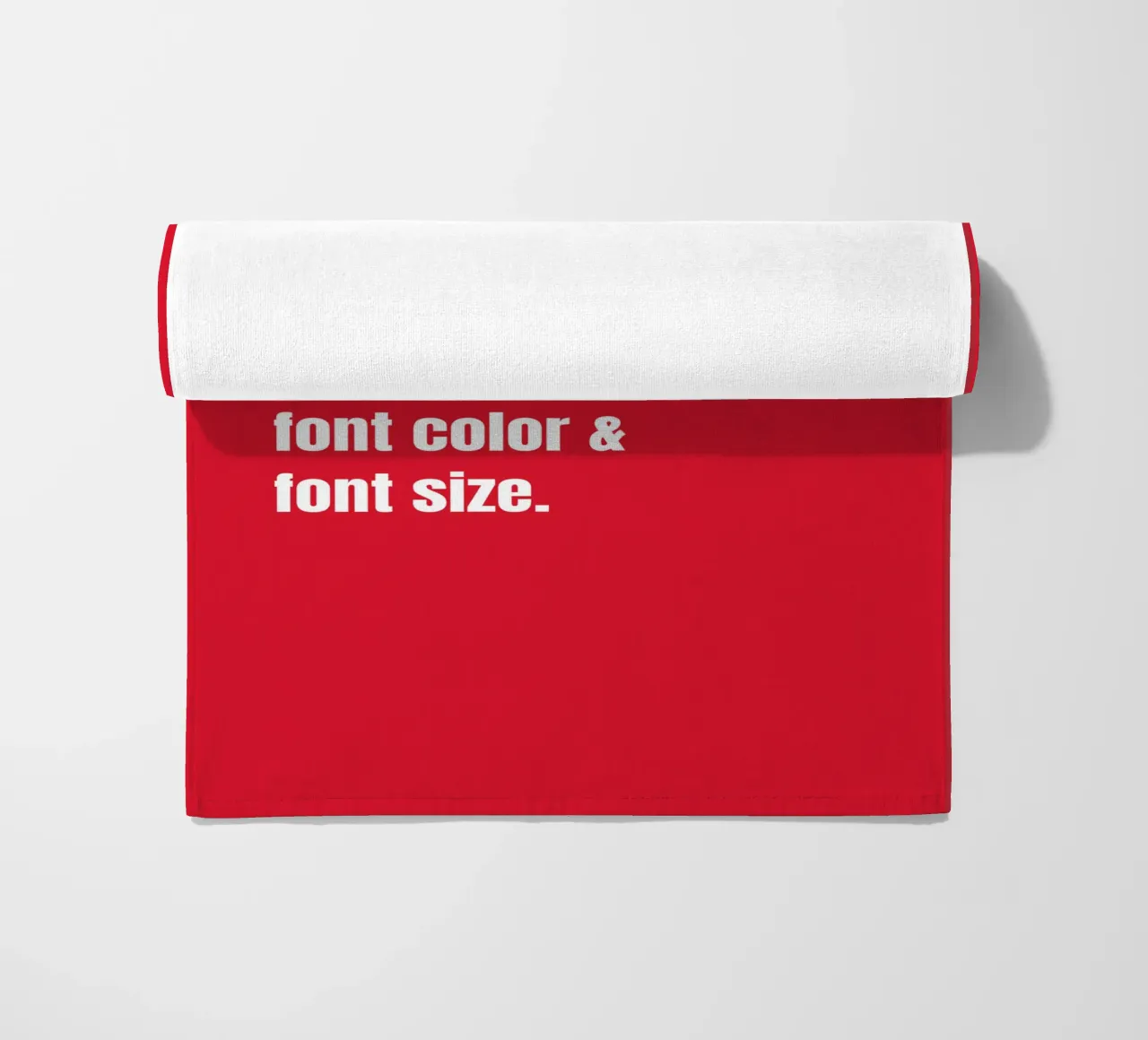 Customize text, background color, font and font size beach towel by RB-Quotes