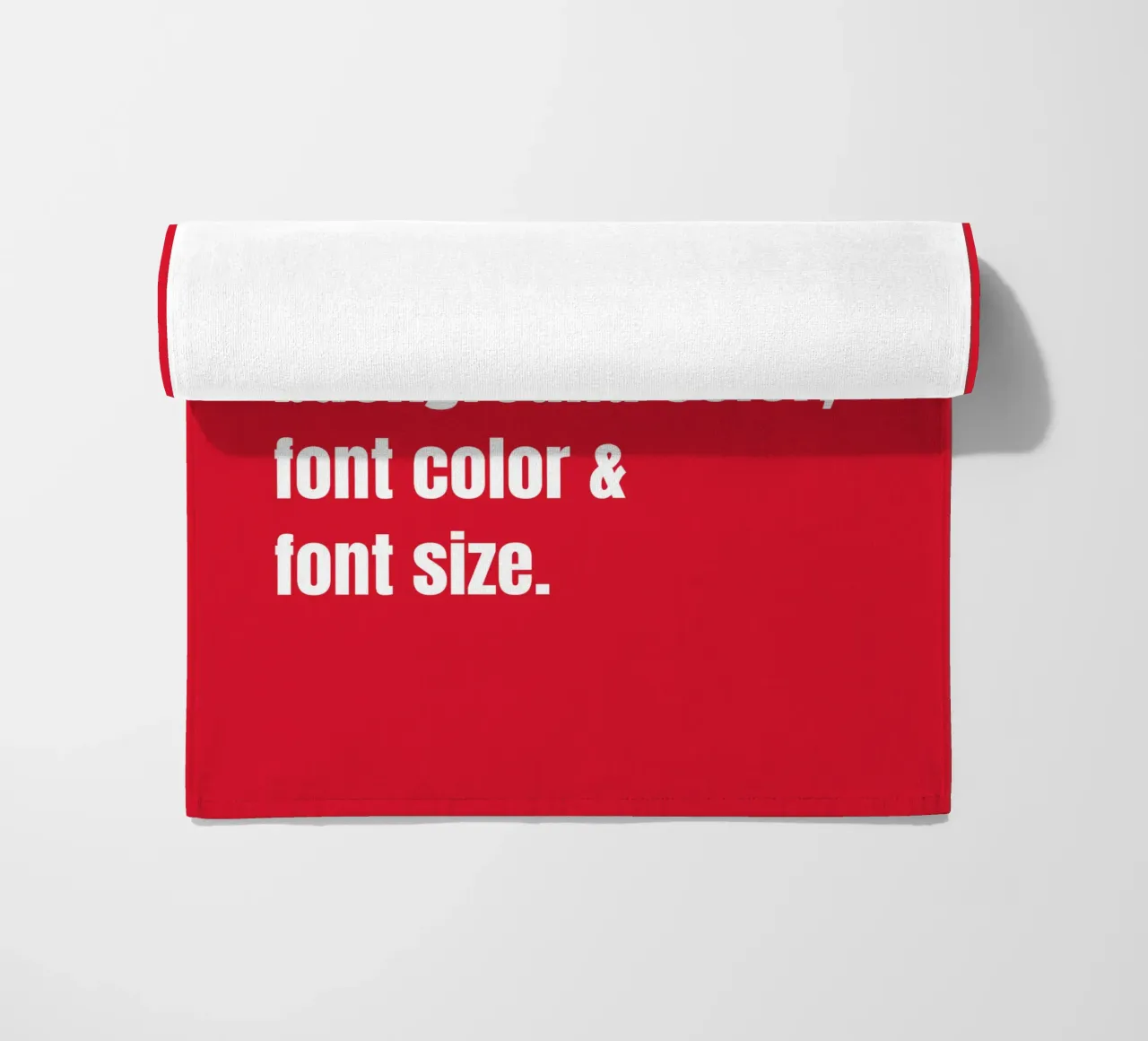 Customize text, background color, font and font size beach towel by RB-Quotes