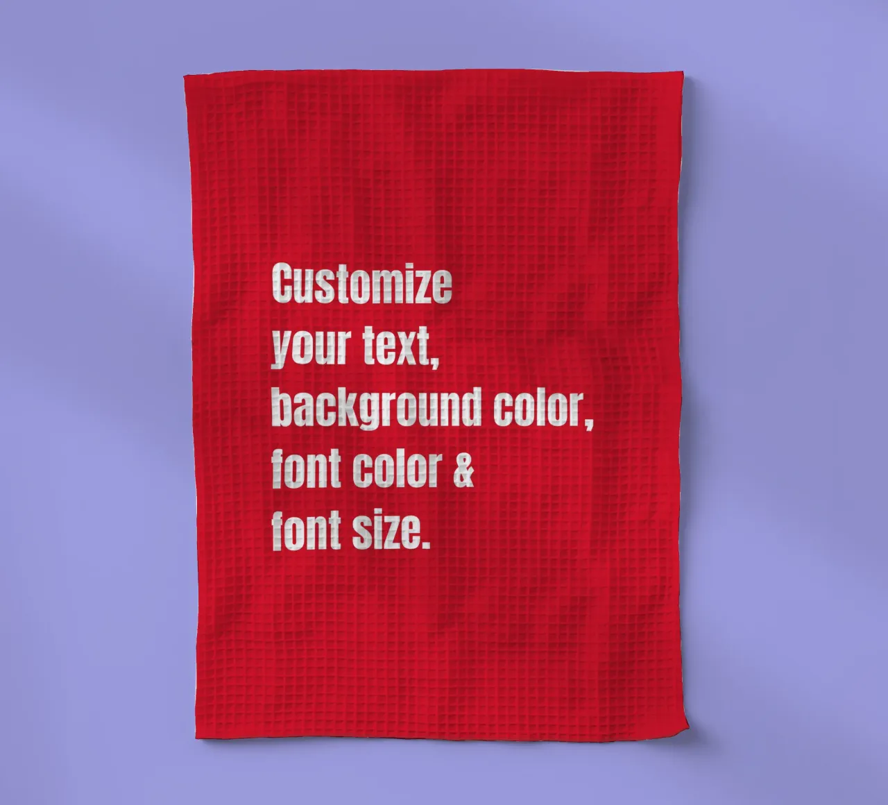 Customize text, background color, font and font size tea towel by RB-Quotes