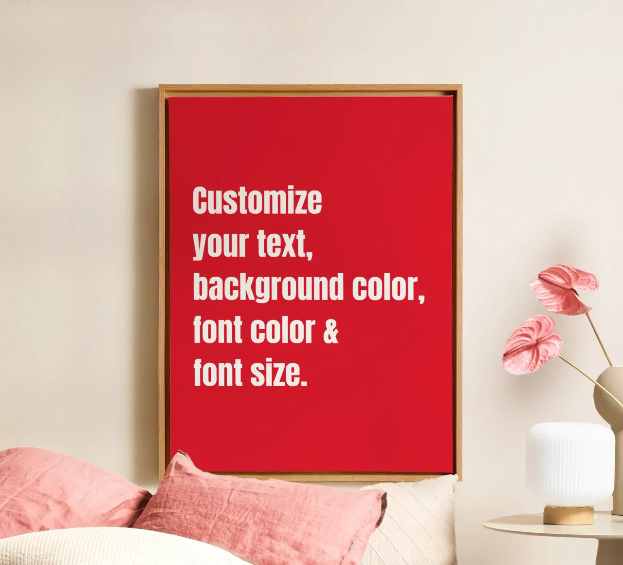 Customize text, background color, font and font size canvas by RB-Quotes