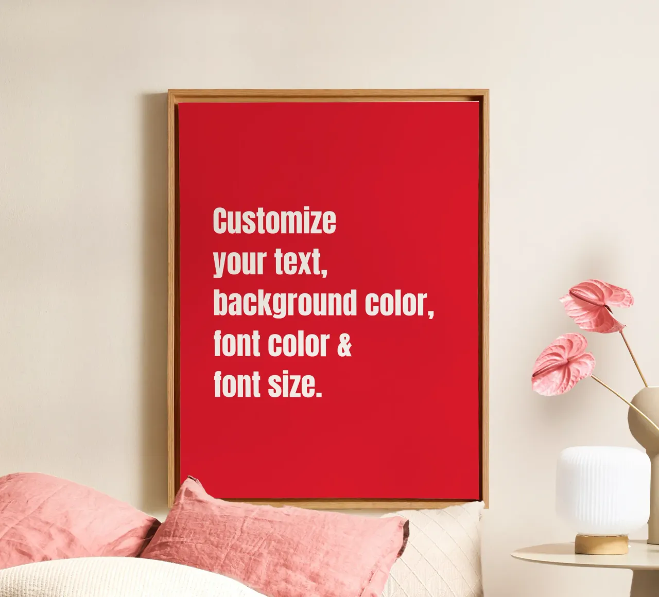 Customize text, background color, font and font size canvas by RB-Quotes