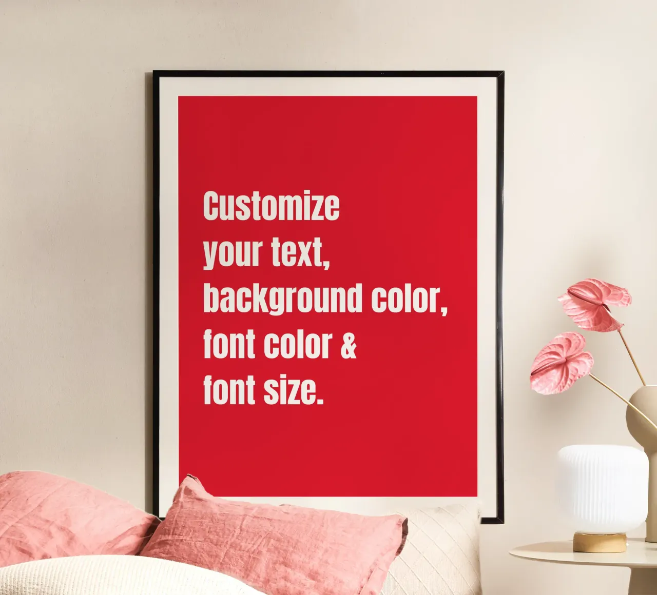 Customize text, background color, font and font size poster by RB-Quotes