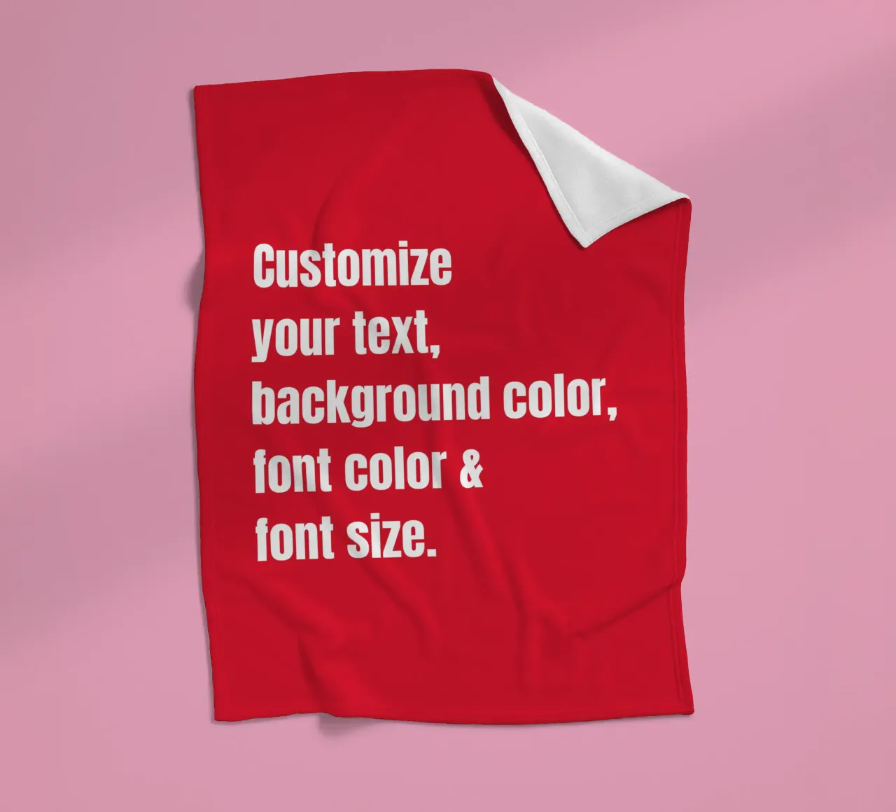 Customize text, background color, font and font size fleece blanket by RB-Quotes
