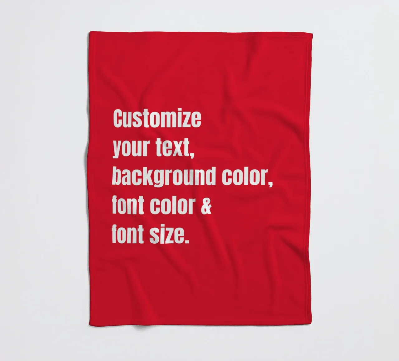 Customize text, background color, font and font size fleece blanket by RB-Quotes
