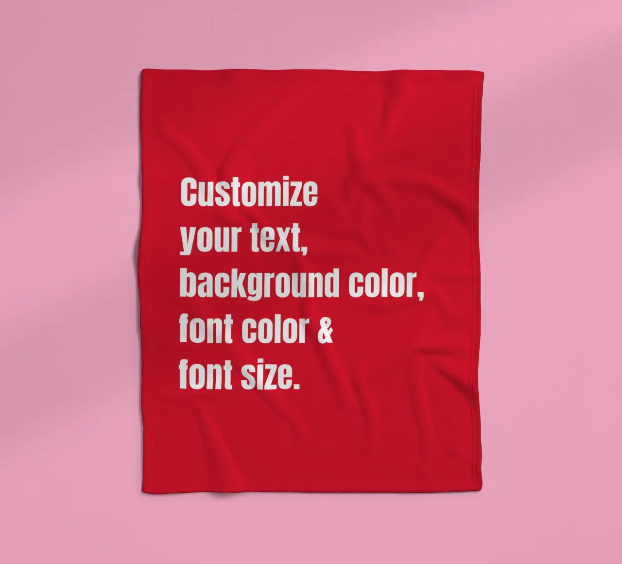 Customize text, background color, font and font size fleece blanket by RB-Quotes