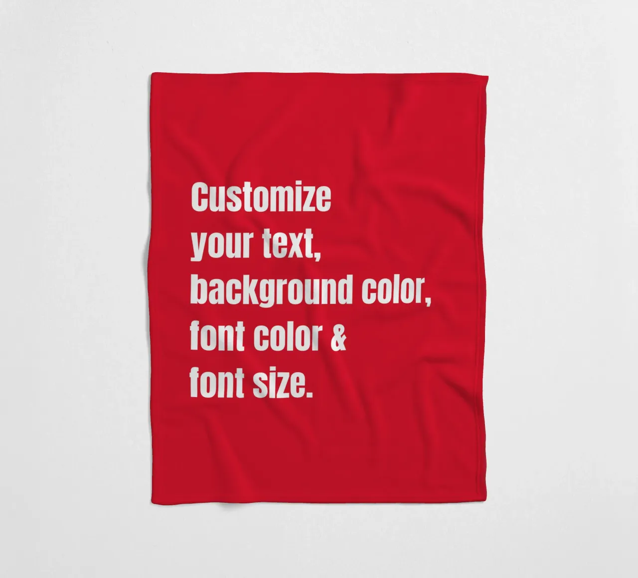 Customize text, background color, font and font size fleece blanket by RB-Quotes
