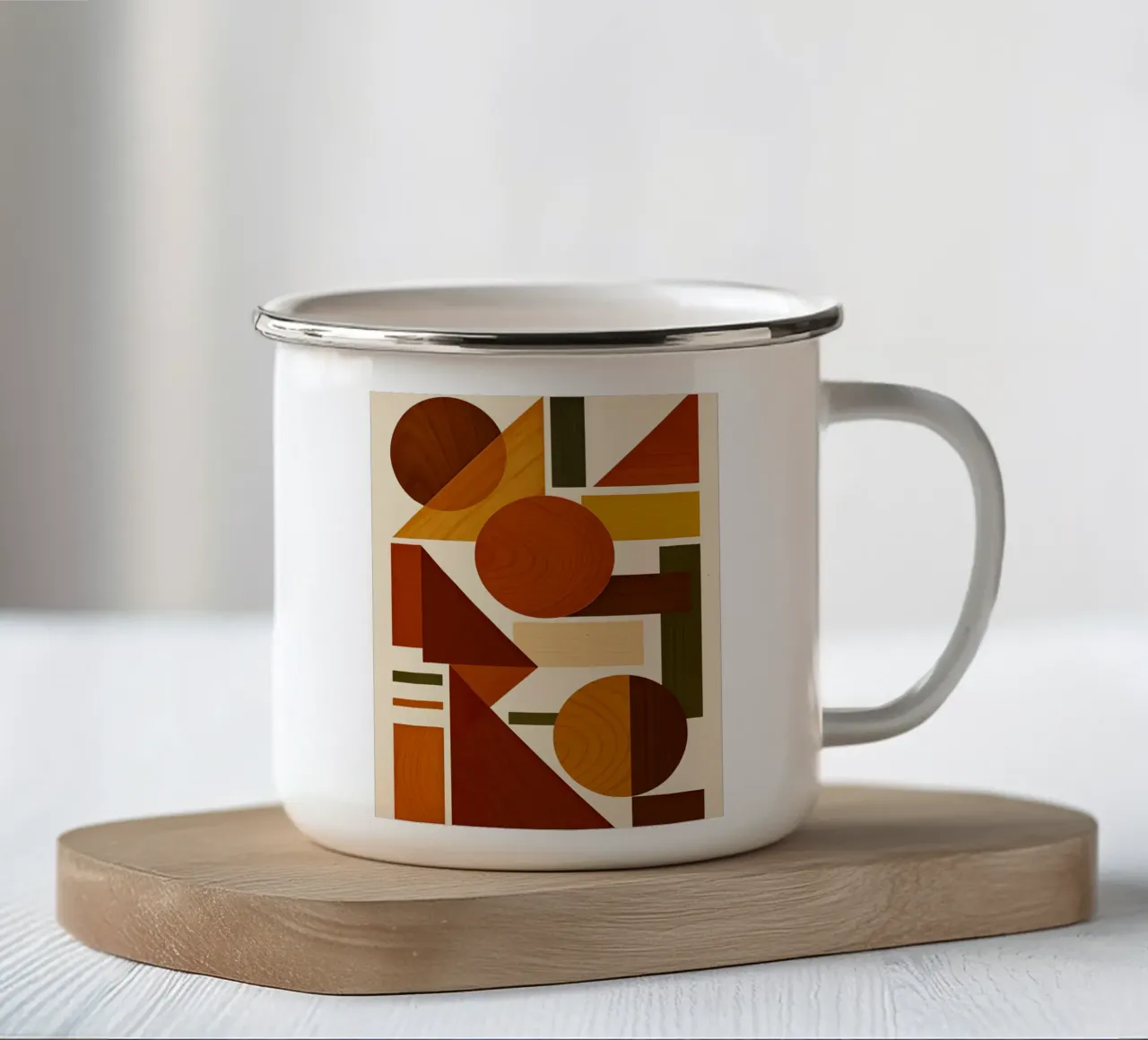 Forme geometriche Bauhaus tazza in smalto da ARTOMATIC