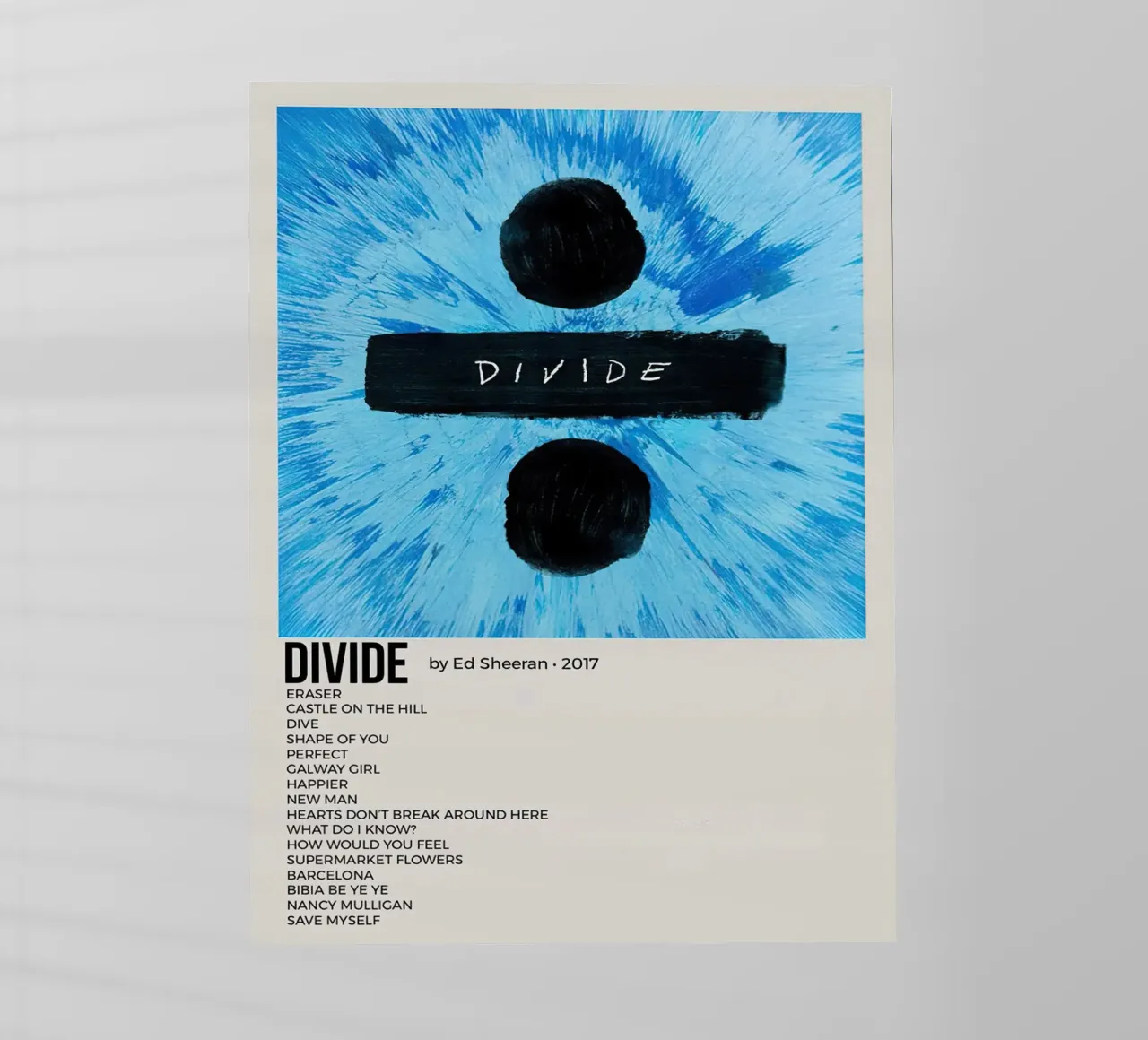 Ed Sheeran Divide pellicola backlit da Raptor Metafora