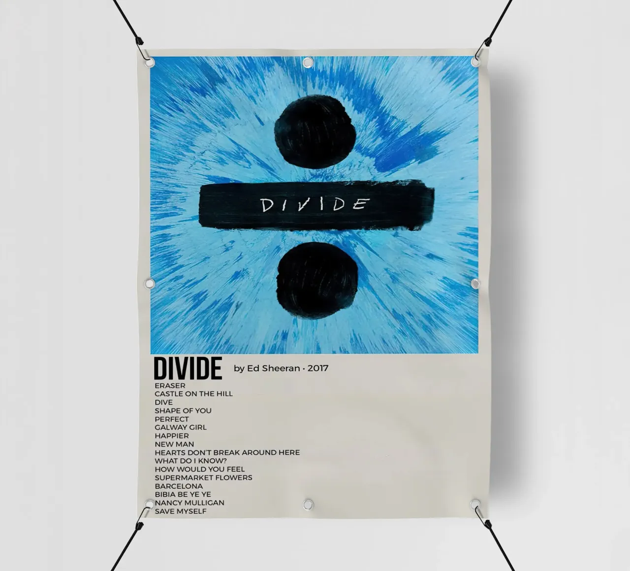 Ed Sheeran Divide telo in pvc da Raptor Metafora