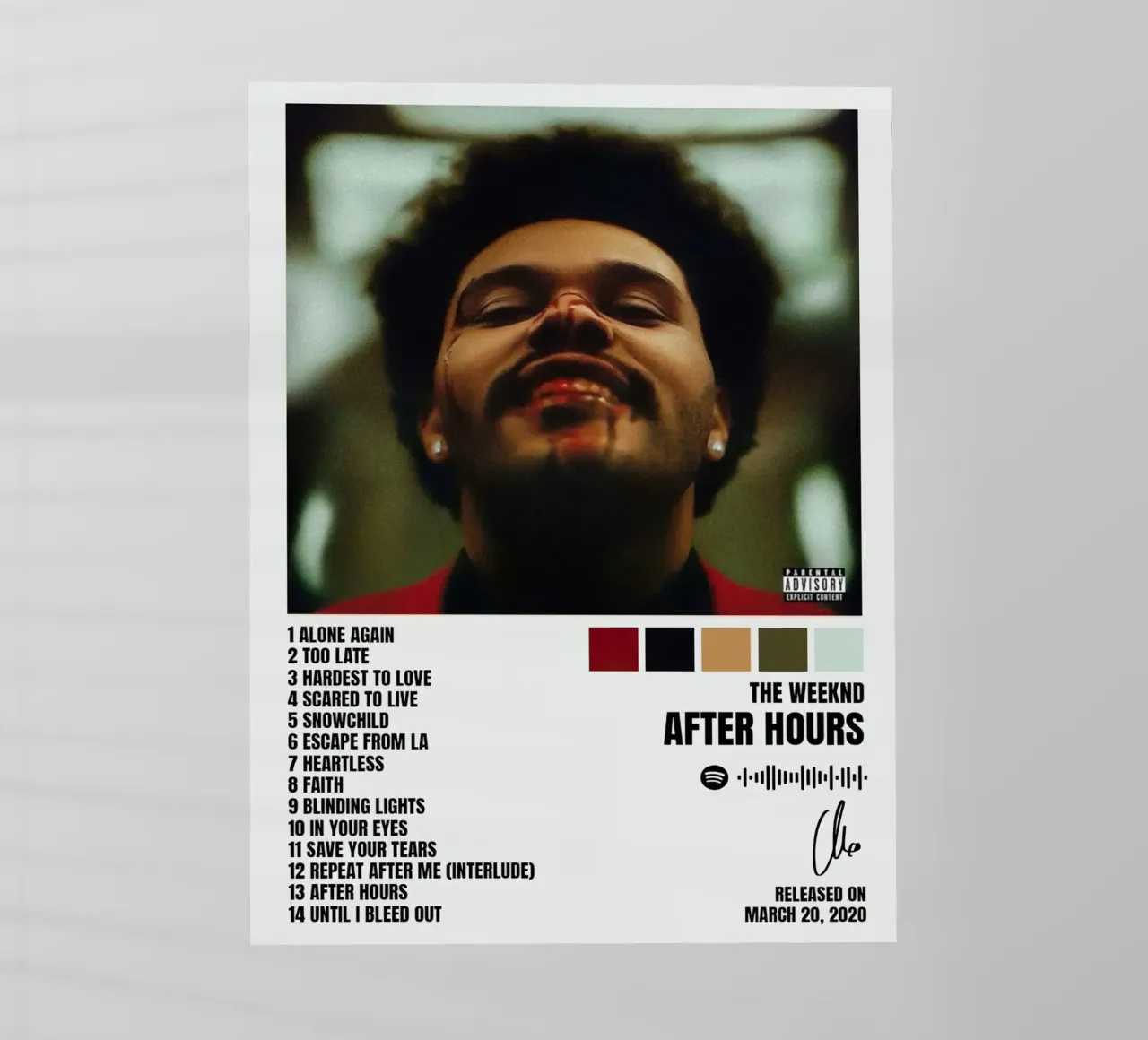 The Weeknd After Hours pellicola backlit da Raptor Metafora