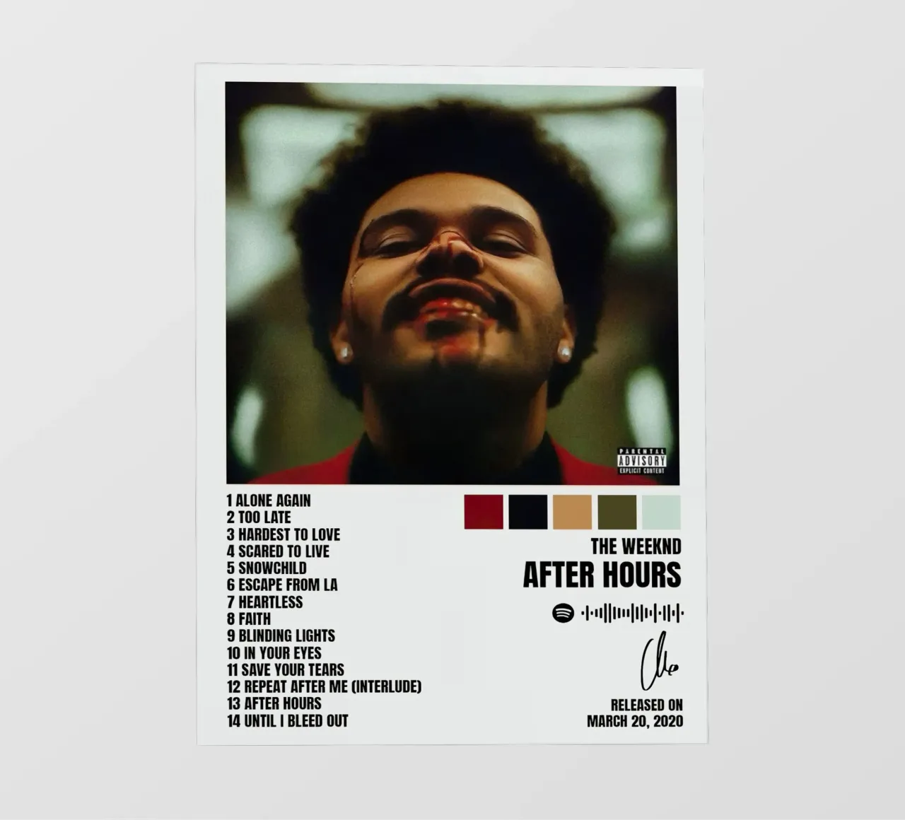 The Weeknd After Hours pellicola backlit da Raptor Metafora
