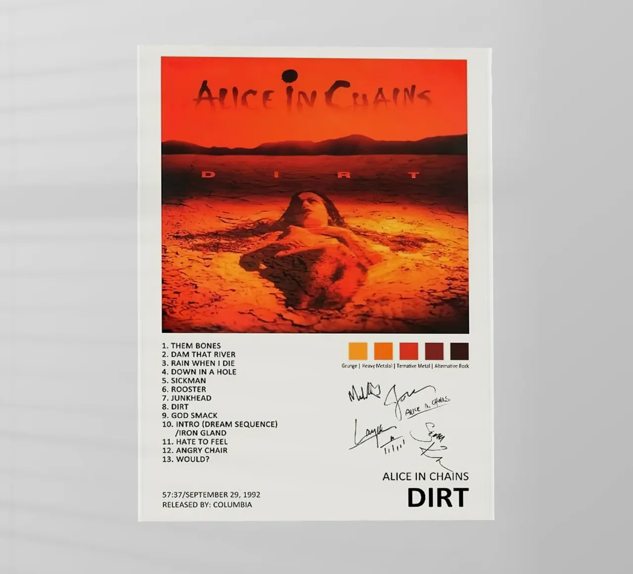 Alice In Chains Dirt pellicola backlit da Raptor Metafora