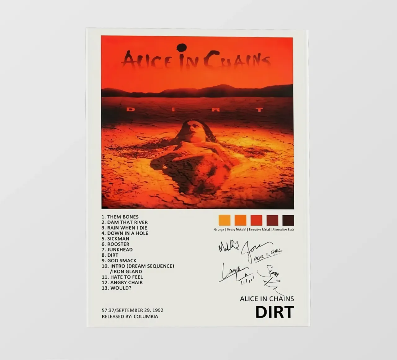 Alice In Chains Dirt pellicola backlit da Raptor Metafora