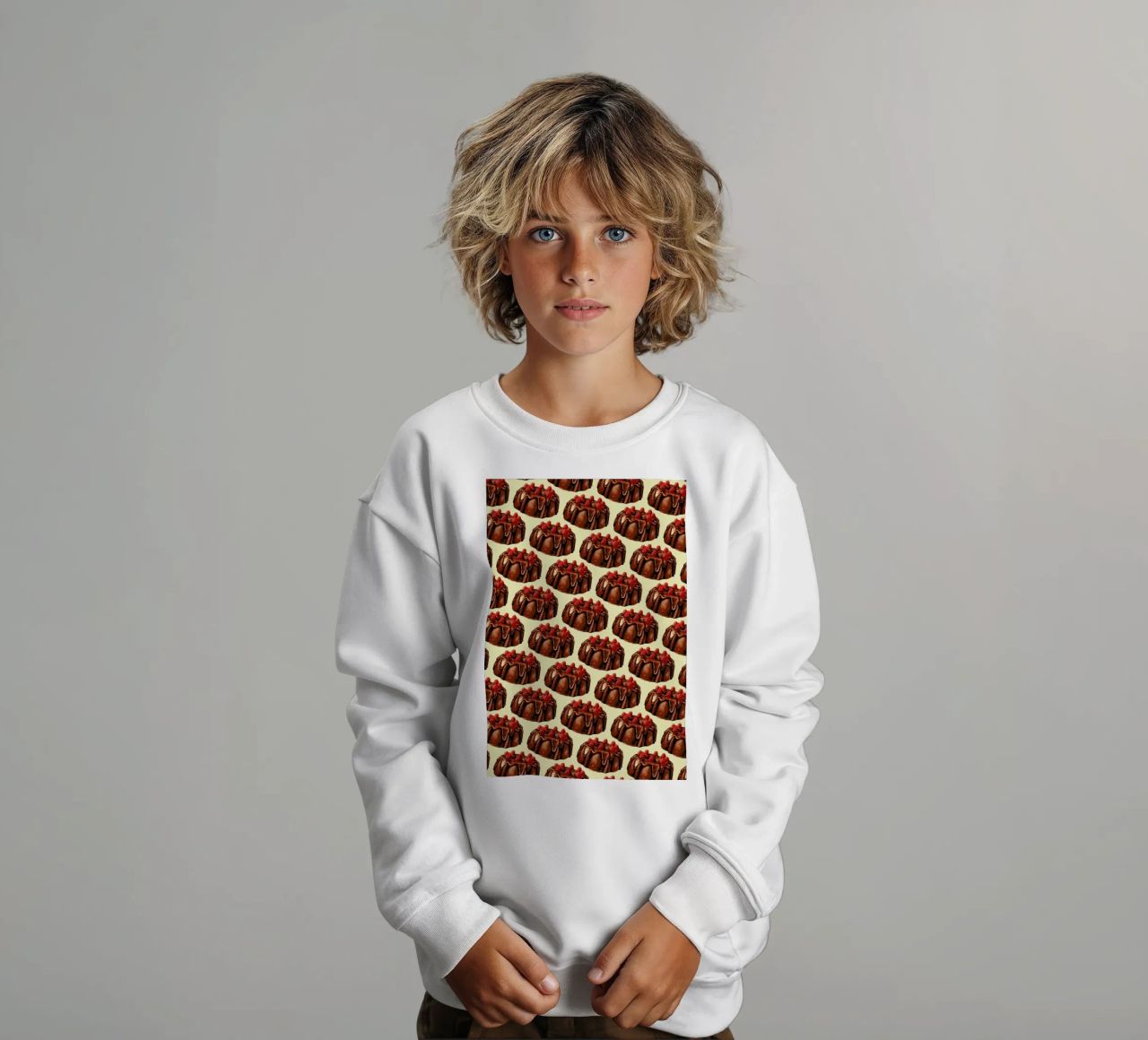 Chocolate Bundt Cake Pattern felpa bambino da Kelly Gilleran