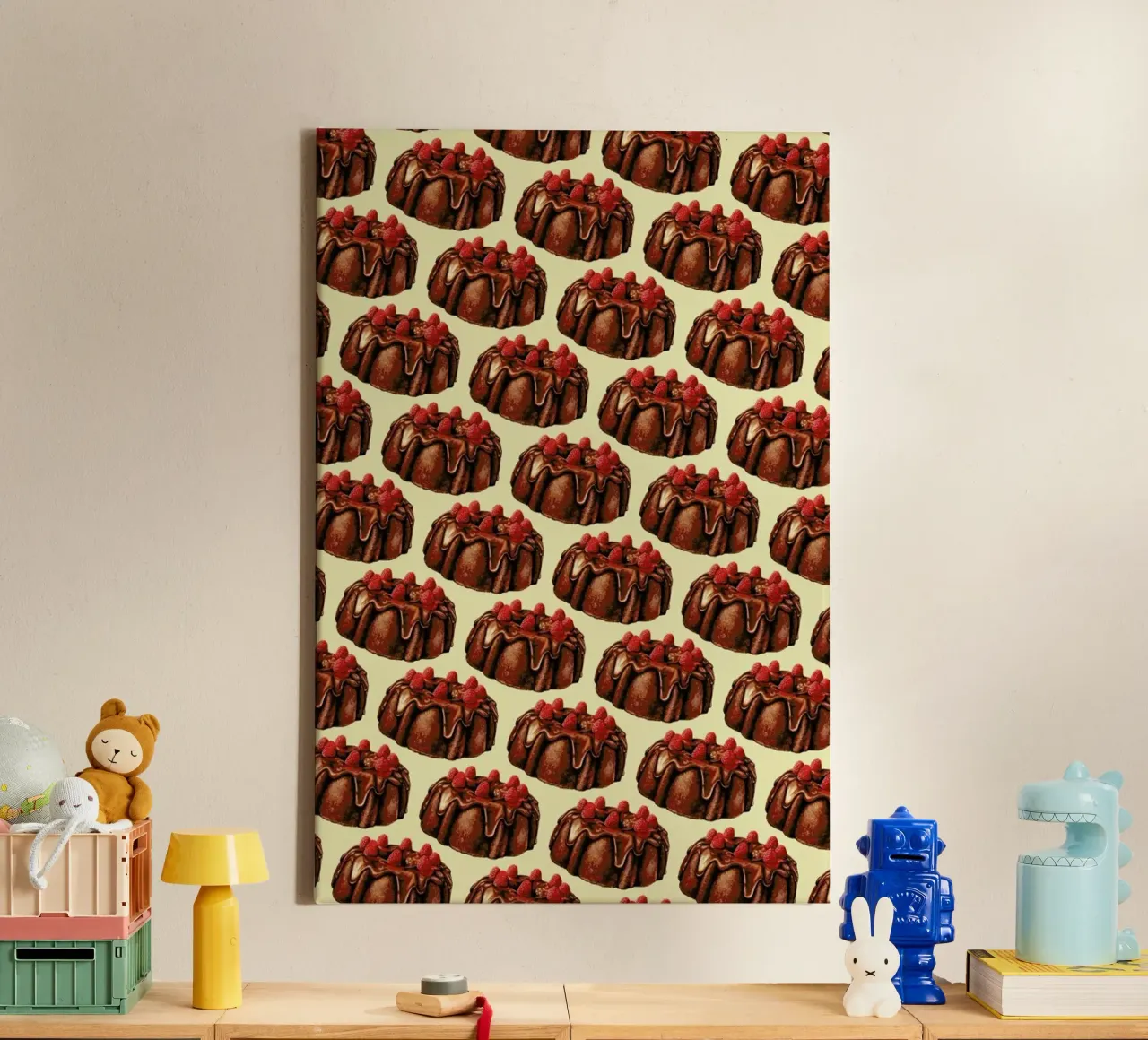 Chocolate Bundt Cake Pattern canvas met Baklijst van Kelly Gilleran