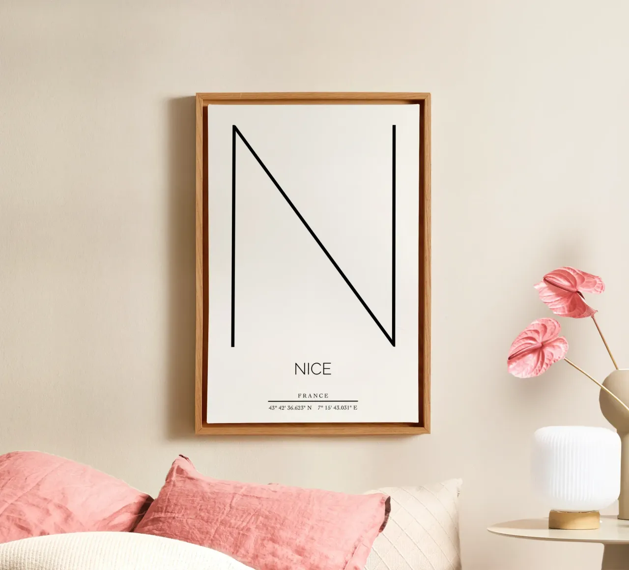 NICE - blanc canvas met Baklijst van CityLights