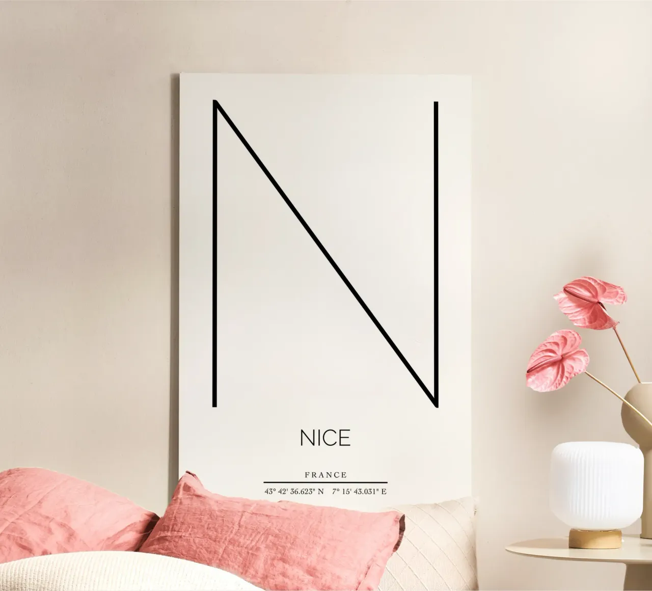 NICE - blanc canvas met Baklijst van CityLights