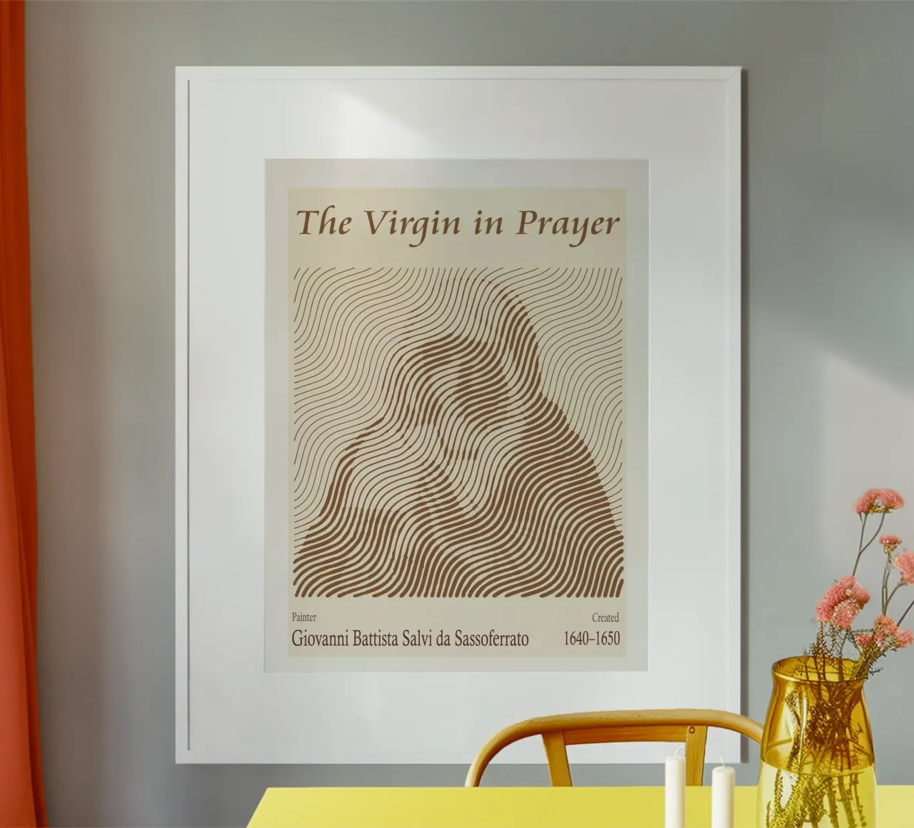 The Virgin in Prayer – Giovanni Battista poster con telaio in alluminio da Doa Project