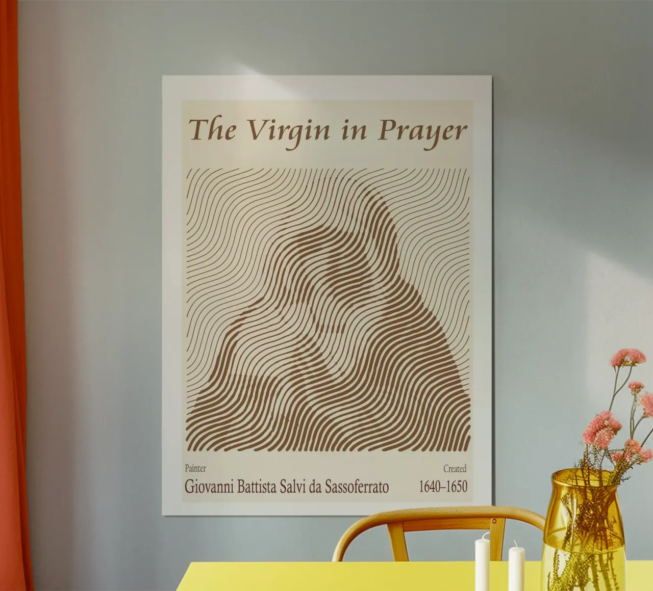 The Virgin in Prayer – Giovanni Battista poster con telaio in alluminio da Doa Project