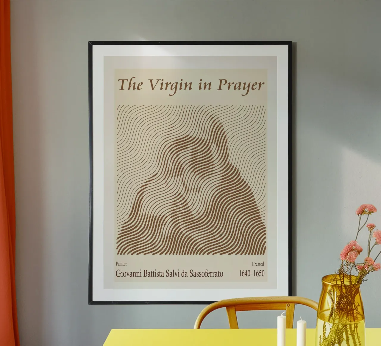 The Virgin in Prayer – Giovanni Battista poster con telaio in alluminio da Doa Project