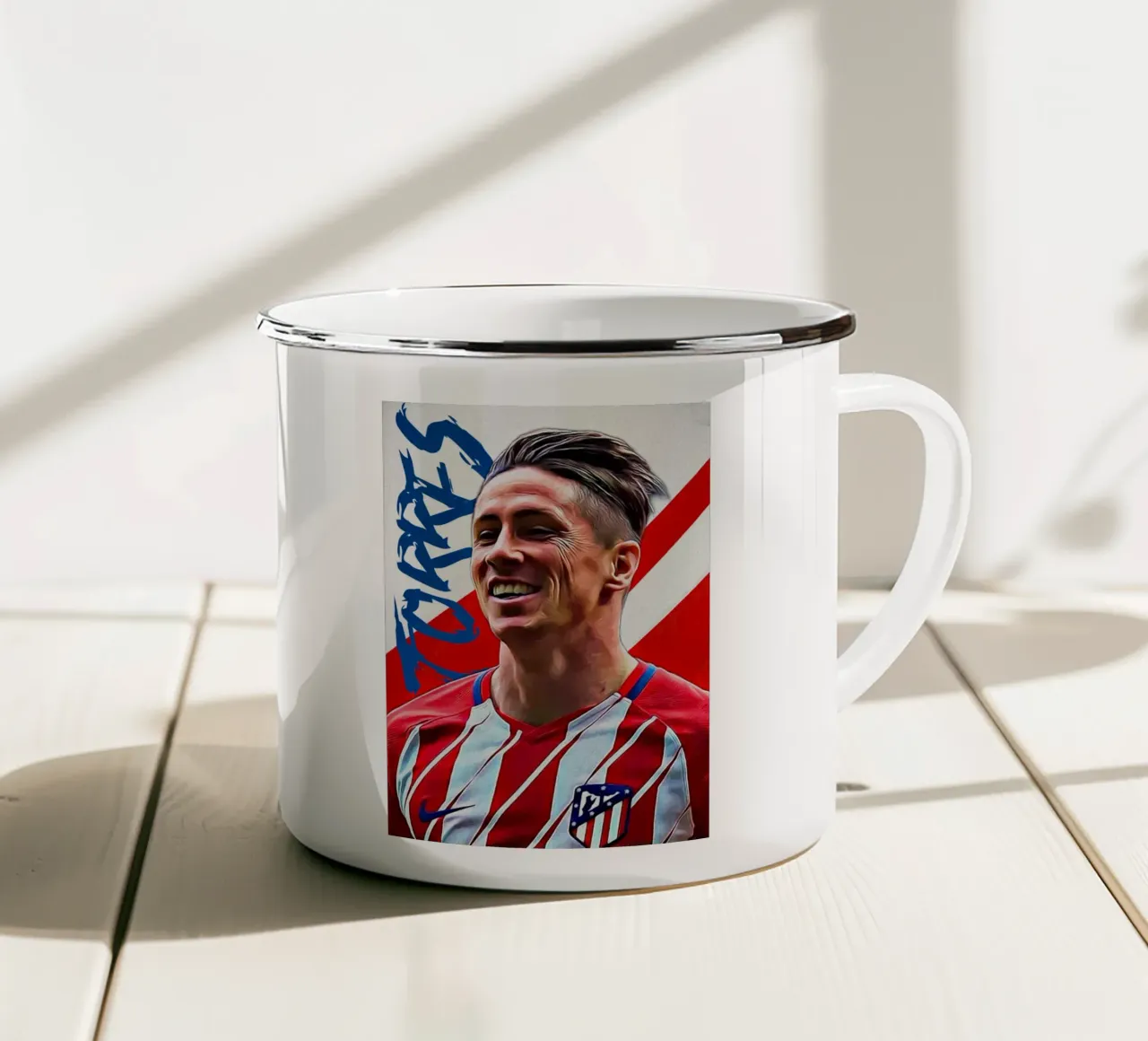 Fernando Torres Atletico Madrid Poster Art tazza in smalto da ArdanART