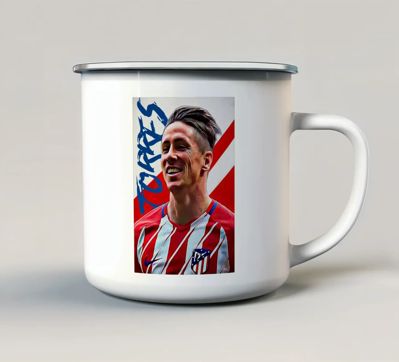 Fernando Torres Atletico Madrid Poster Art tazza in smalto da ArdanART