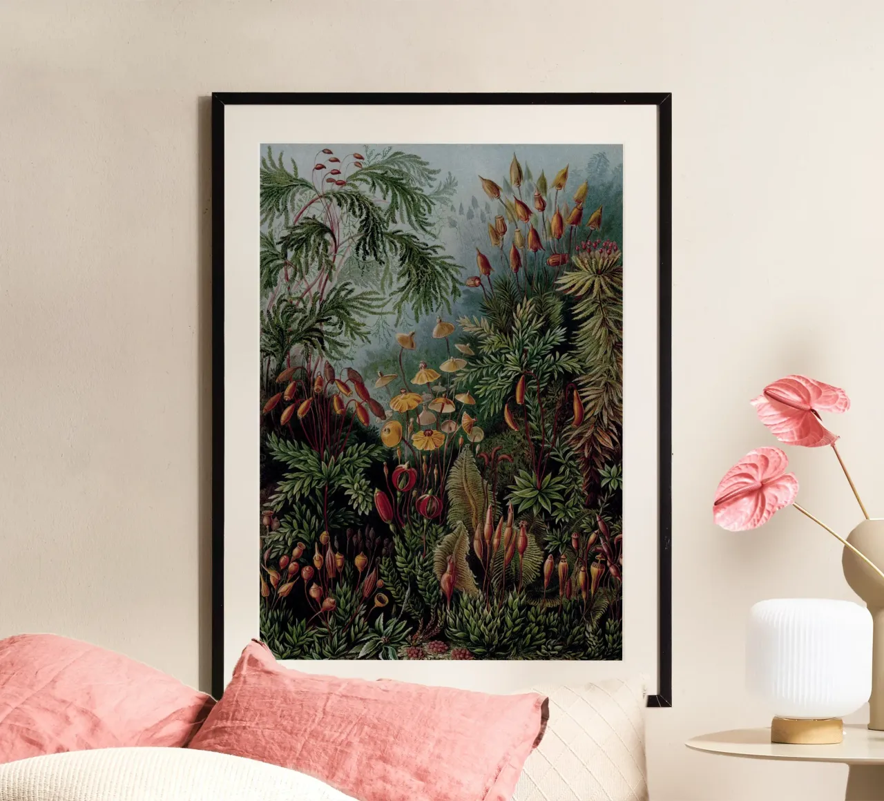 Vintage Haeckel 17 Tafel 72 Laubmoose poster con telaio in plastica da Vintage Print Collection