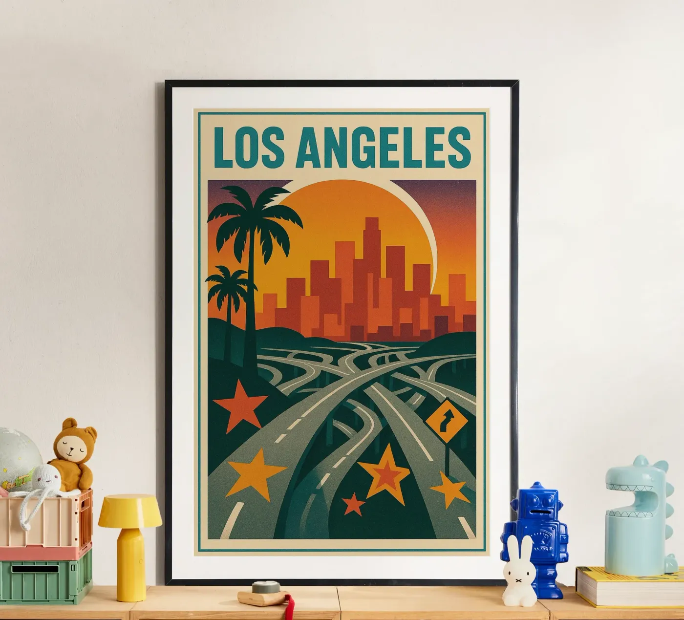 Los Angeles retro - Vintage sunset poster poster by JETLAG | affiches voyage