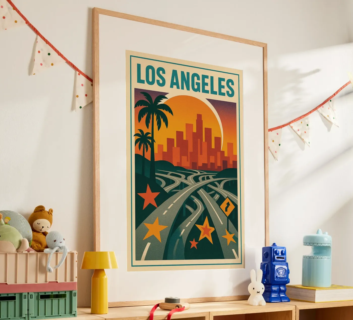 Los Angeles retro - Vintage sunset poster poster by JETLAG | affiches voyage