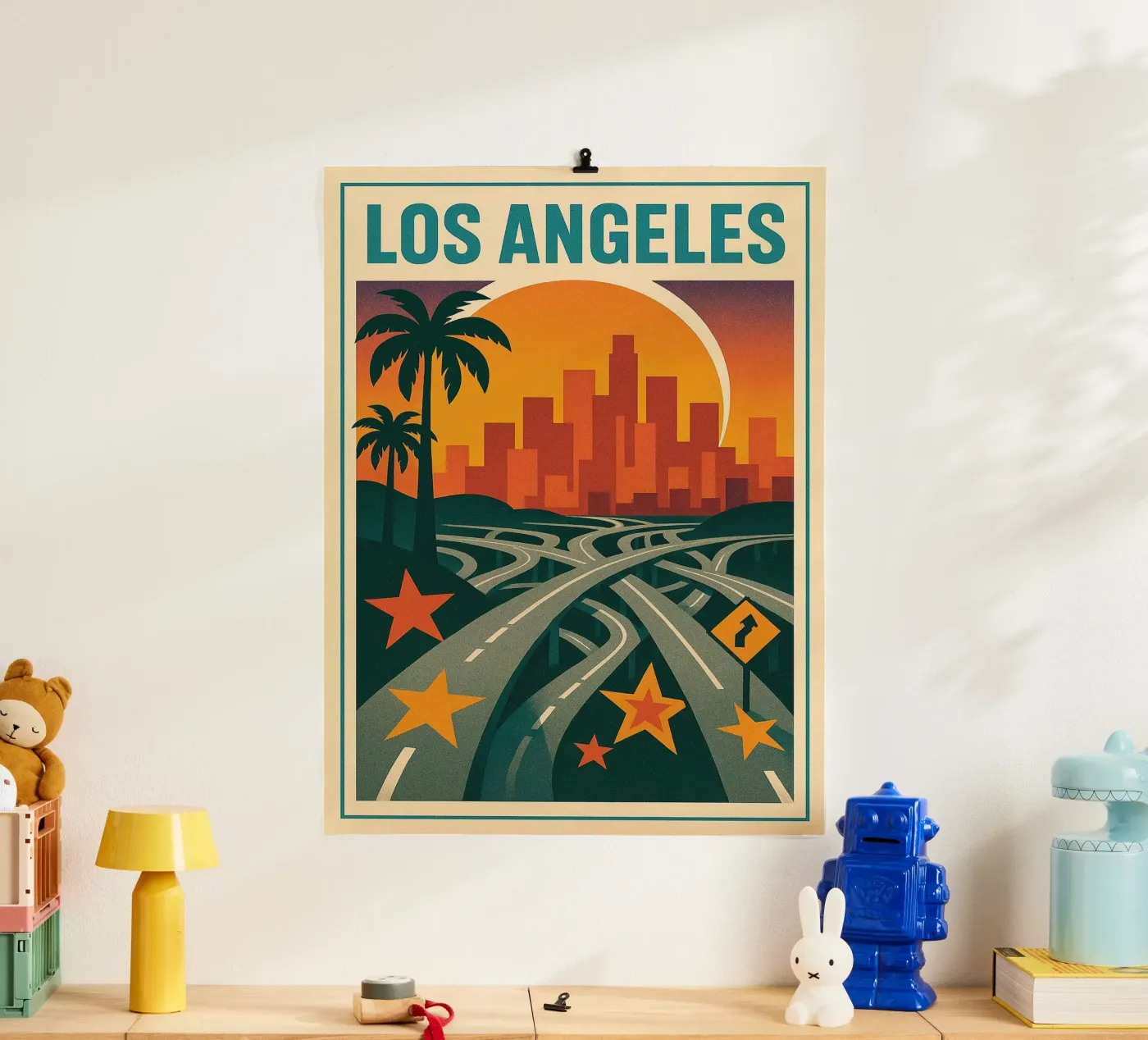 Los Angeles retro - Vintage sunset poster poster da JETLAG | affiches voyage