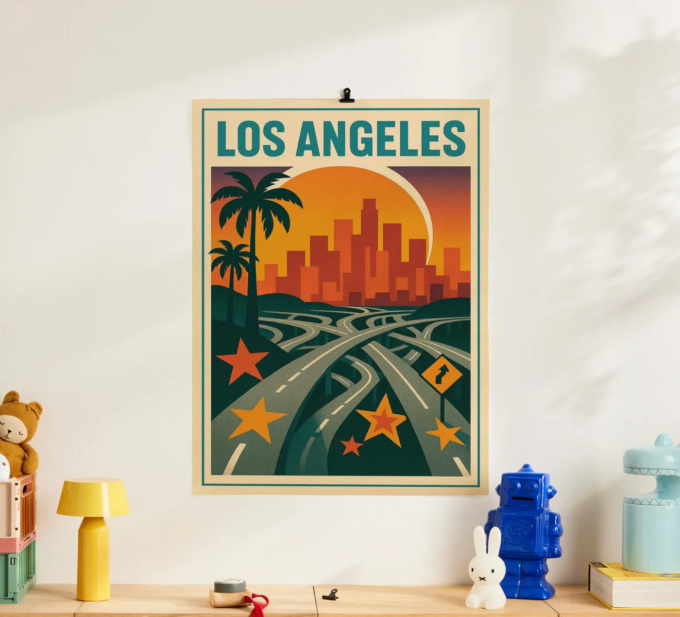 Los Angeles retro - Vintage sunset poster poster by JETLAG | affiches voyage