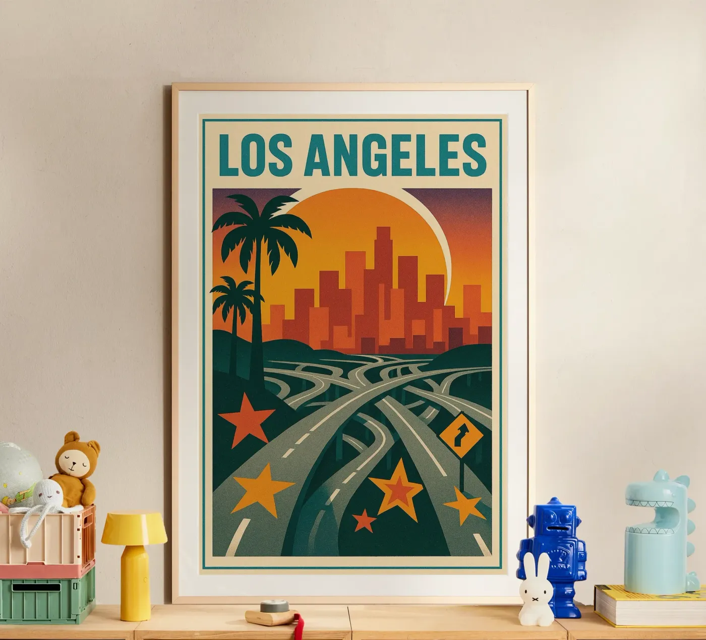 Los Angeles retro - Vintage sunset poster poster by JETLAG | affiches voyage