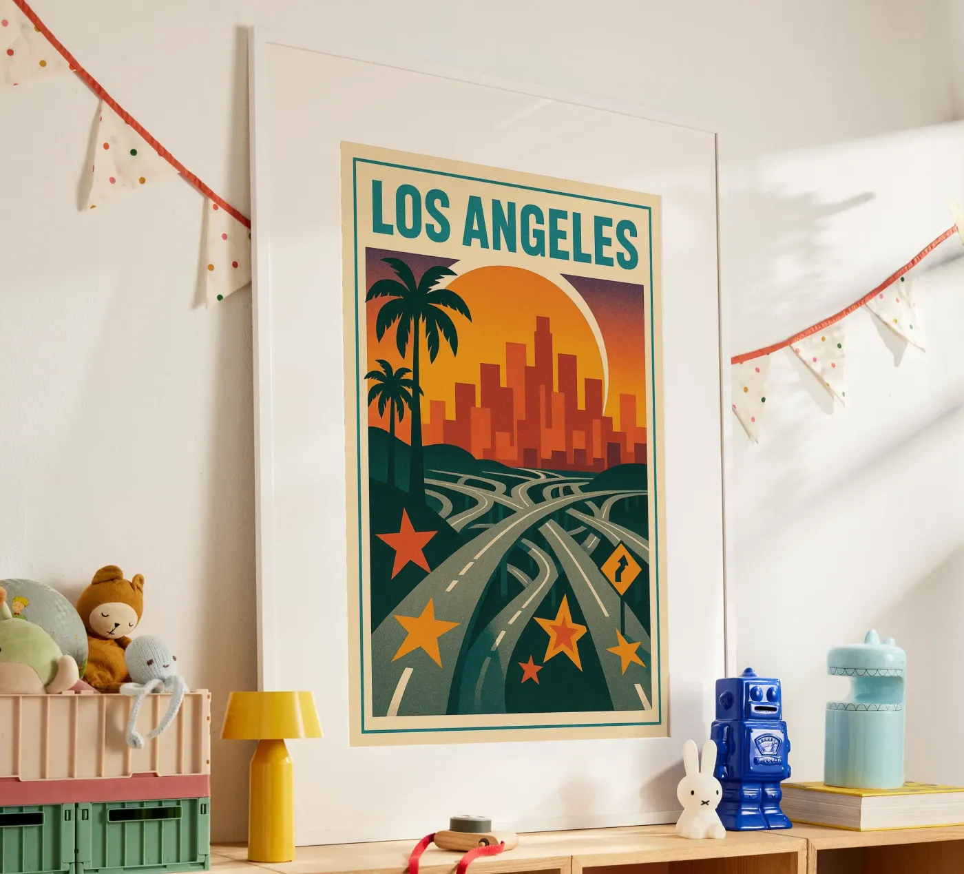 Los Angeles retro - Vintage sunset poster poster by JETLAG | affiches voyage