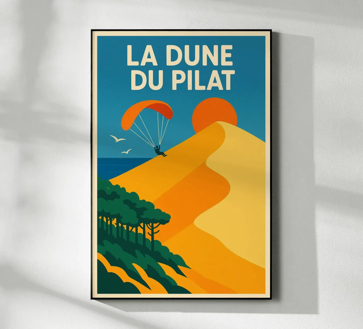 La Dune du Pilat - Poster retrò sulla natura e l'avventura plexiglass da JETLAG | affiches voyage